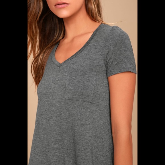 Lulu’s Drapey Shirt Dress in Grey Size M - Picture 4 of 7